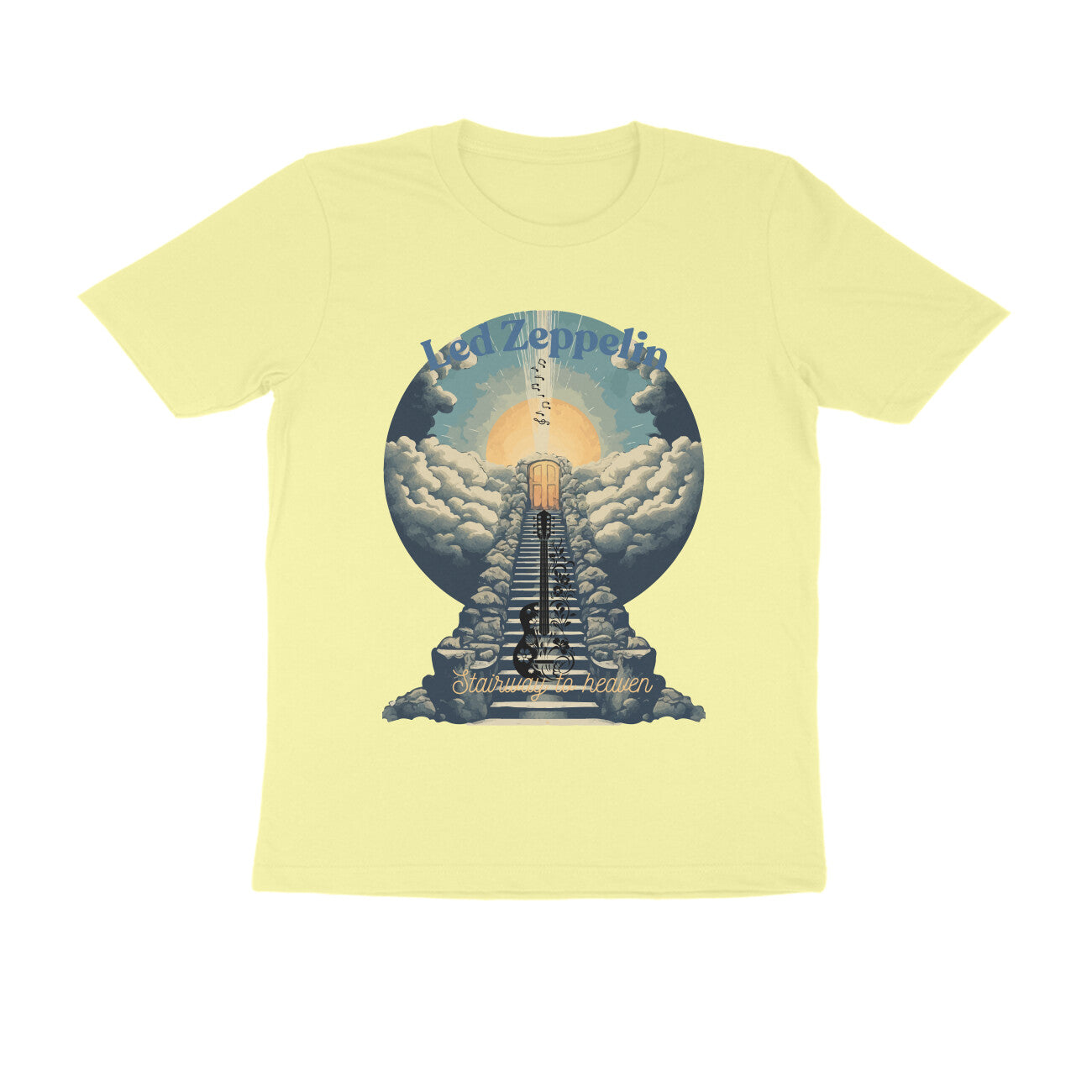 Male Round Neck Half Sleeve -Led Zeppelin, Stairway to Heaven T-shirt