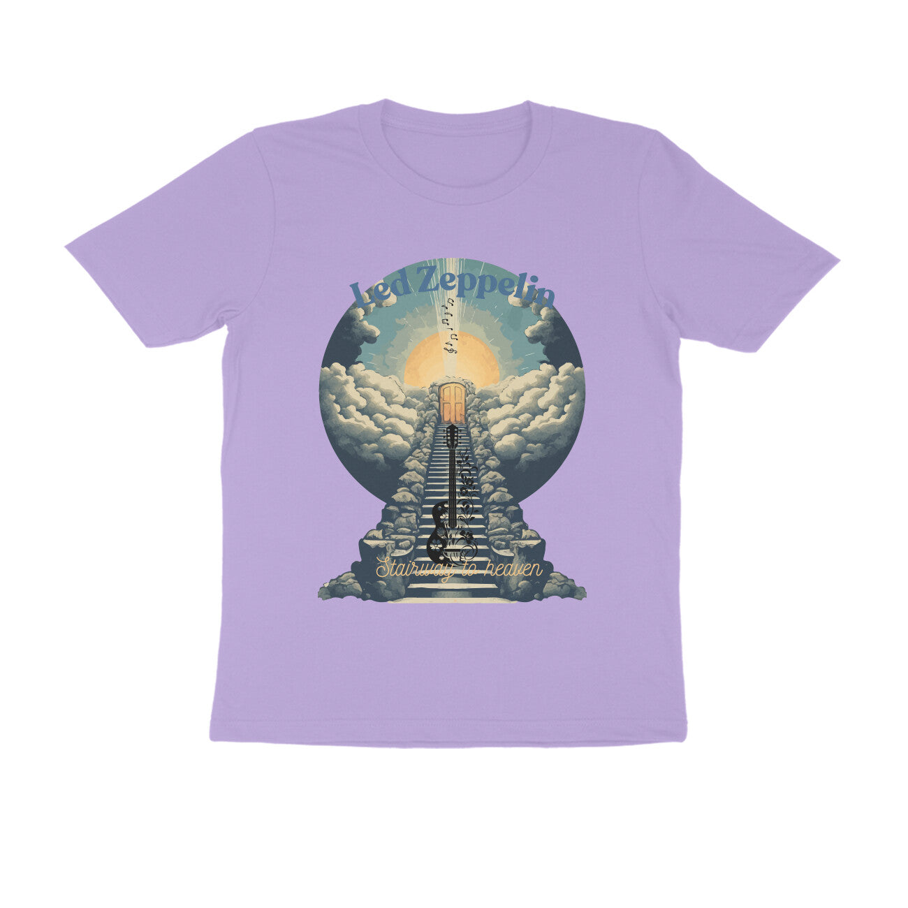 Male Round Neck Half Sleeve -Led Zeppelin, Stairway to Heaven T-shirt
