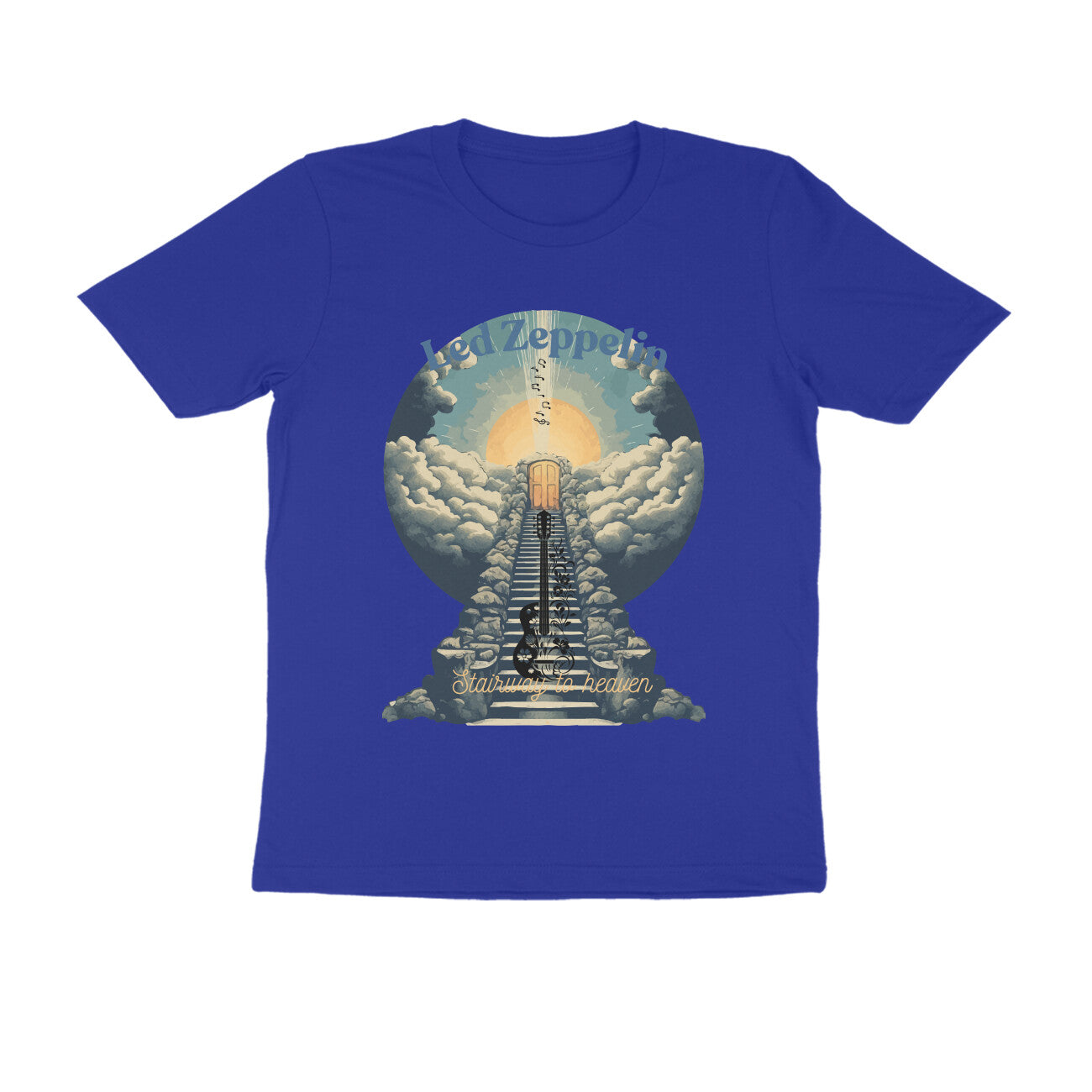 Male Round Neck Half Sleeve -Led Zeppelin, Stairway to Heaven T-shirt