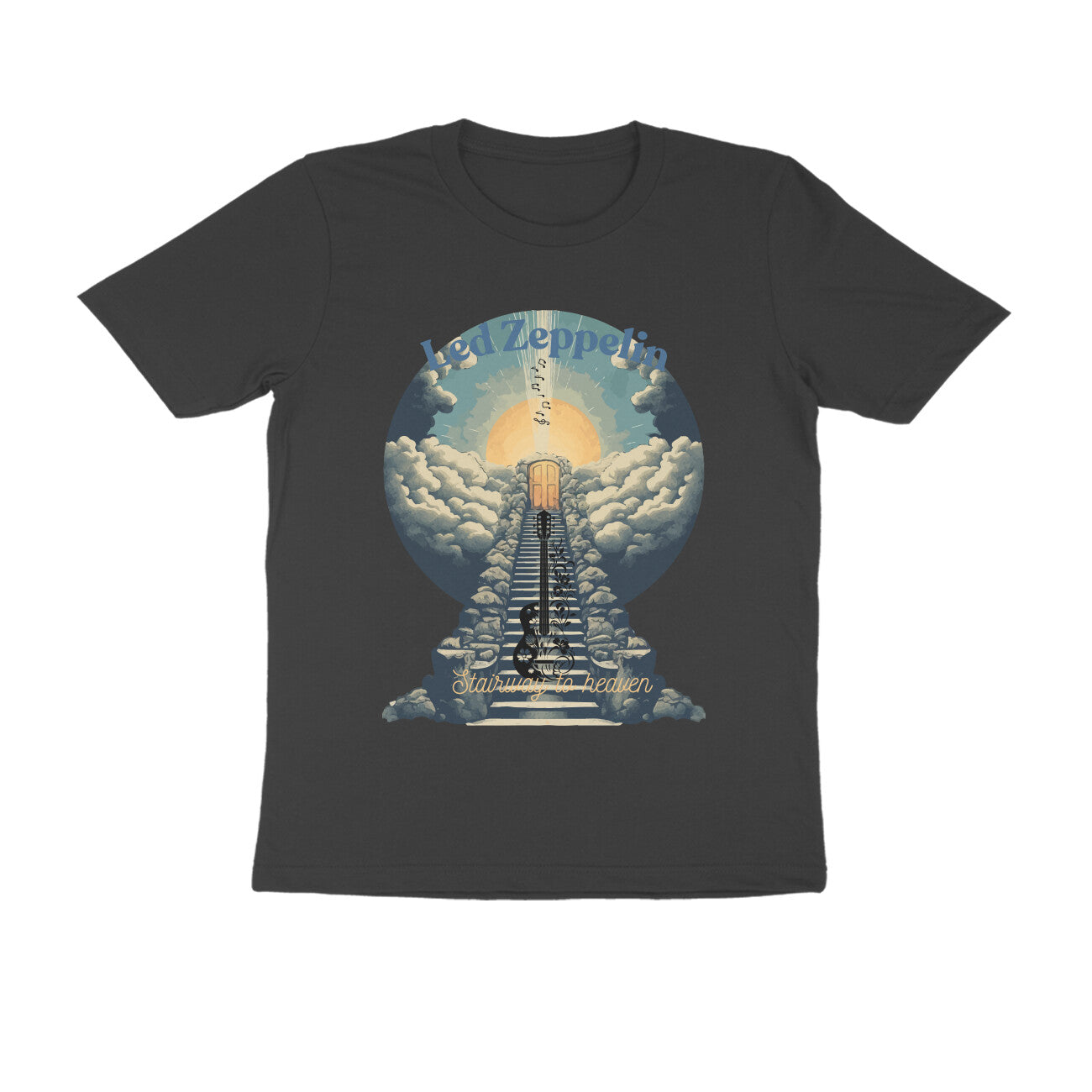 Male Round Neck Half Sleeve -Led Zeppelin, Stairway to Heaven T-shirt