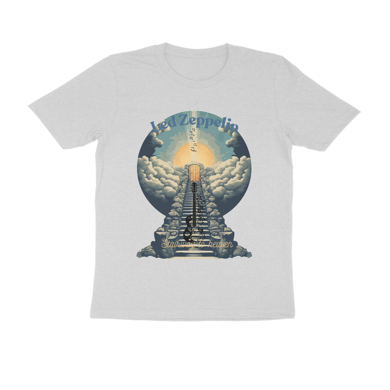 Male Round Neck Half Sleeve -Led Zeppelin, Stairway to Heaven T-shirt