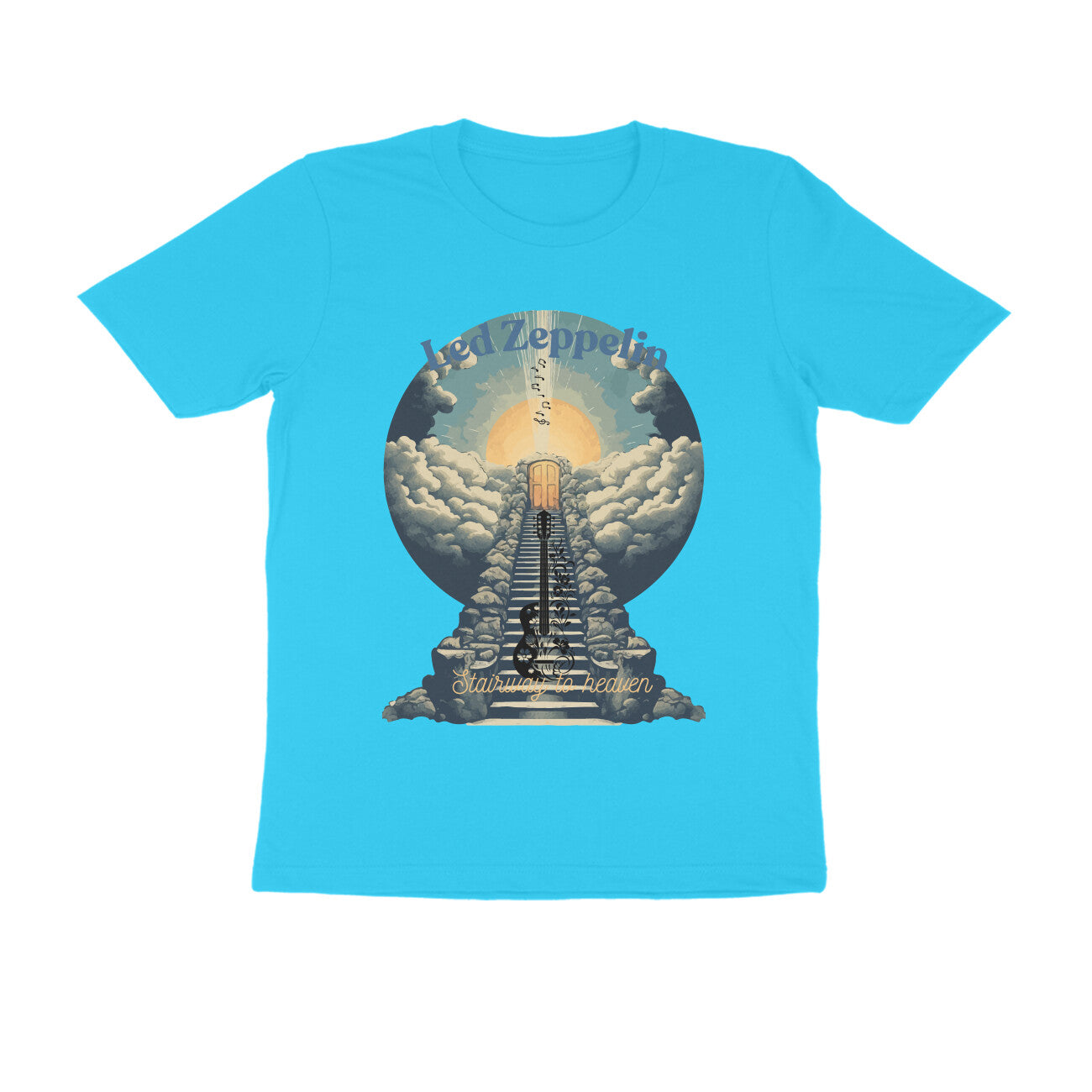Male Round Neck Half Sleeve -Led Zeppelin, Stairway to Heaven T-shirt