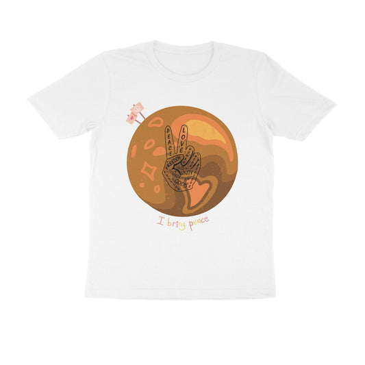 Unisex Round Neck Half Sleeve - I Bring Peace T-shirt