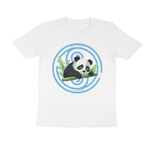 Unisex Round Neck Half Sleeve - Inner Peace Panda T-shirt