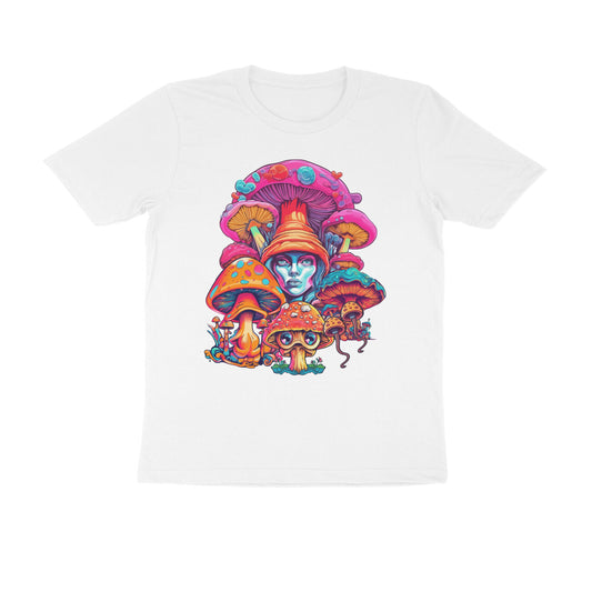 Unisex Round Neck Half Sleeve - Mystique Mushroom T-shirt