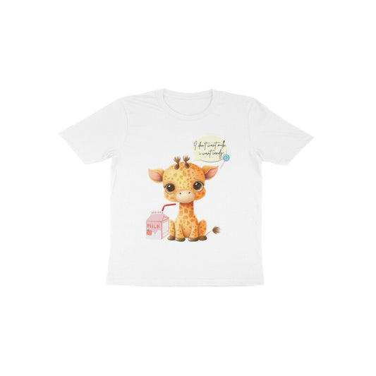 Toddlers Round Neck Half Sleeves - Playful Giraffe T-shirt