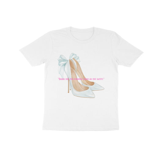 Girl Round Neck Half Sleeve - Stylish Heels T-shirt