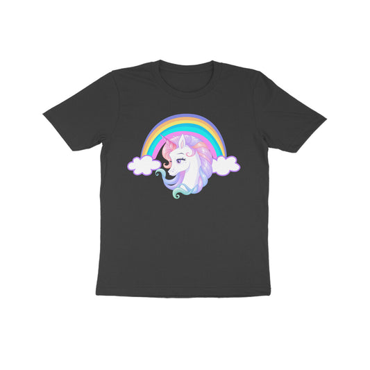 Girl Round Neck Half Sleeve - Pastel Unicorn T-shirt