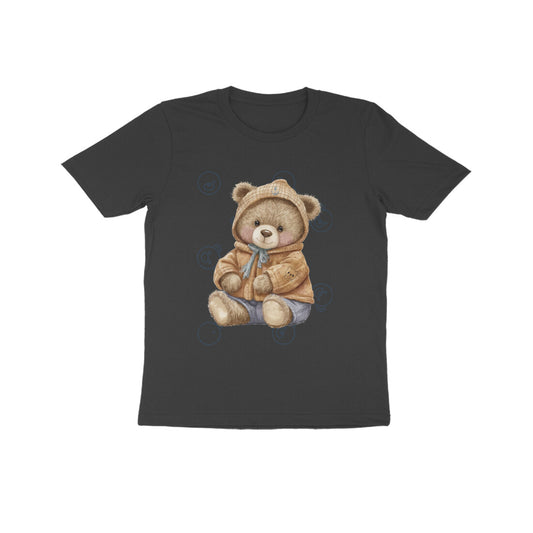 Girl Round Neck Half Sleeve - Cute Teddy T-shirt