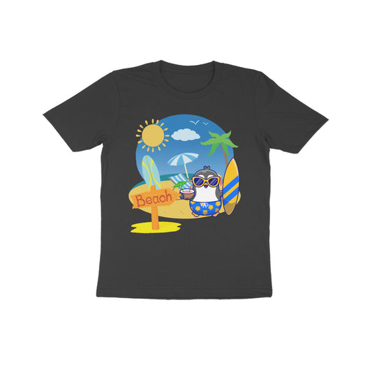 Unisex Kids Round Neck Half Sleeve - Beach Adventure T-shirt