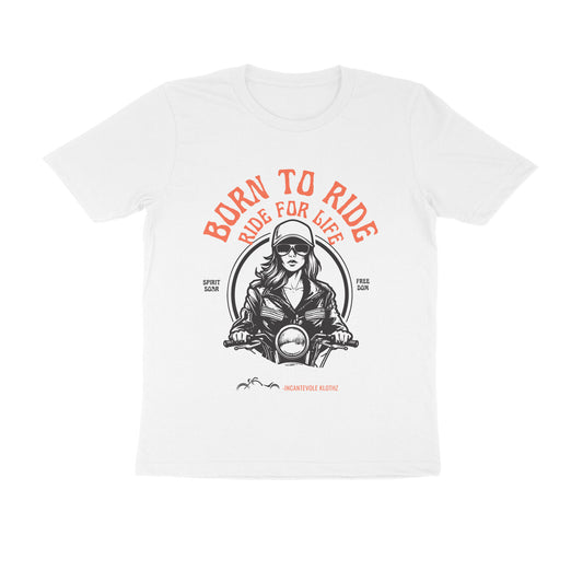 Male Round Neck Half Sleeves - Born to Ride Tshirt