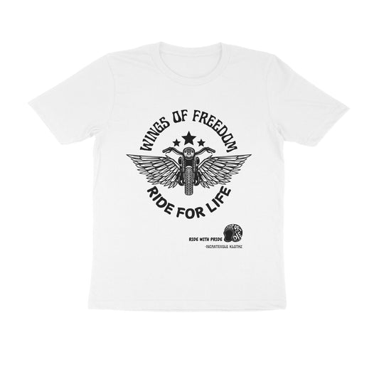 Male Round Neck Half Sleeves - Wings of Freedom Tshirt