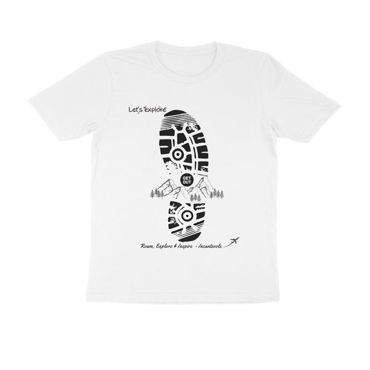 Male Round Neck Half Sleeves - Let's Explore T-shirt