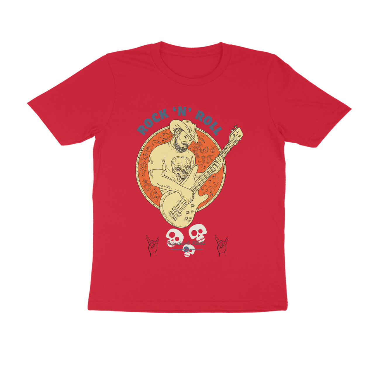Male Round Neck Half Sleeves - Rock n Roll T-shirt