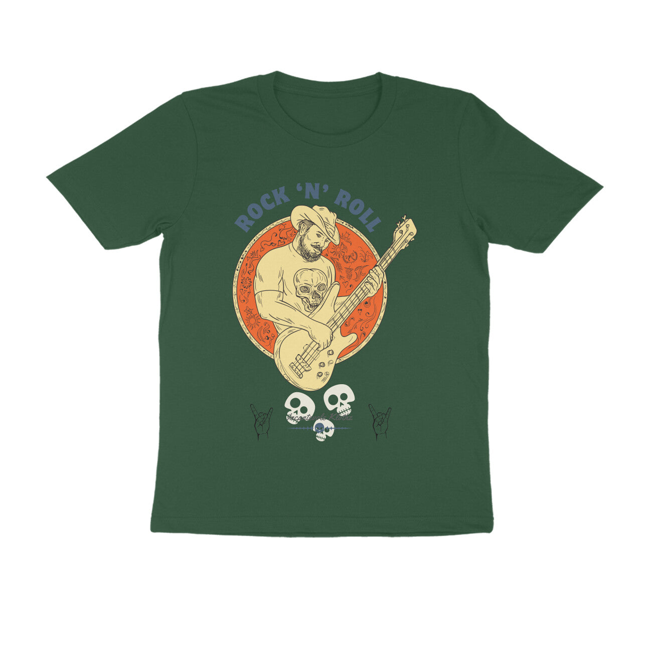 Male Round Neck Half Sleeves - Rock n Roll T-shirt