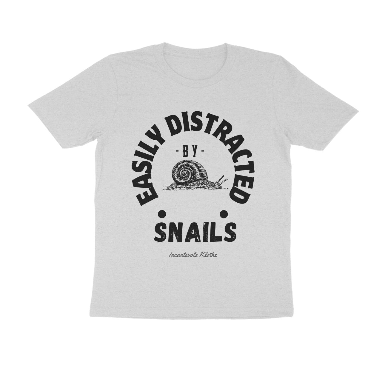 Male Round Neck Half Sleeves - Easily Distracted by Snails T-shirt