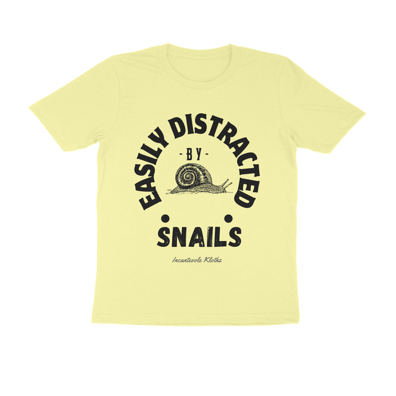 Male Round Neck Half Sleeves - Easily Distracted by Snails T-shirt