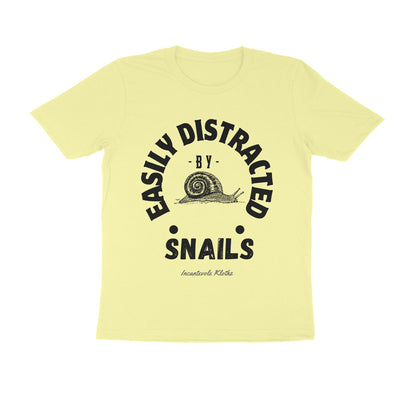 Male Round Neck Half Sleeves - Easily Distracted by Snails T-shirt