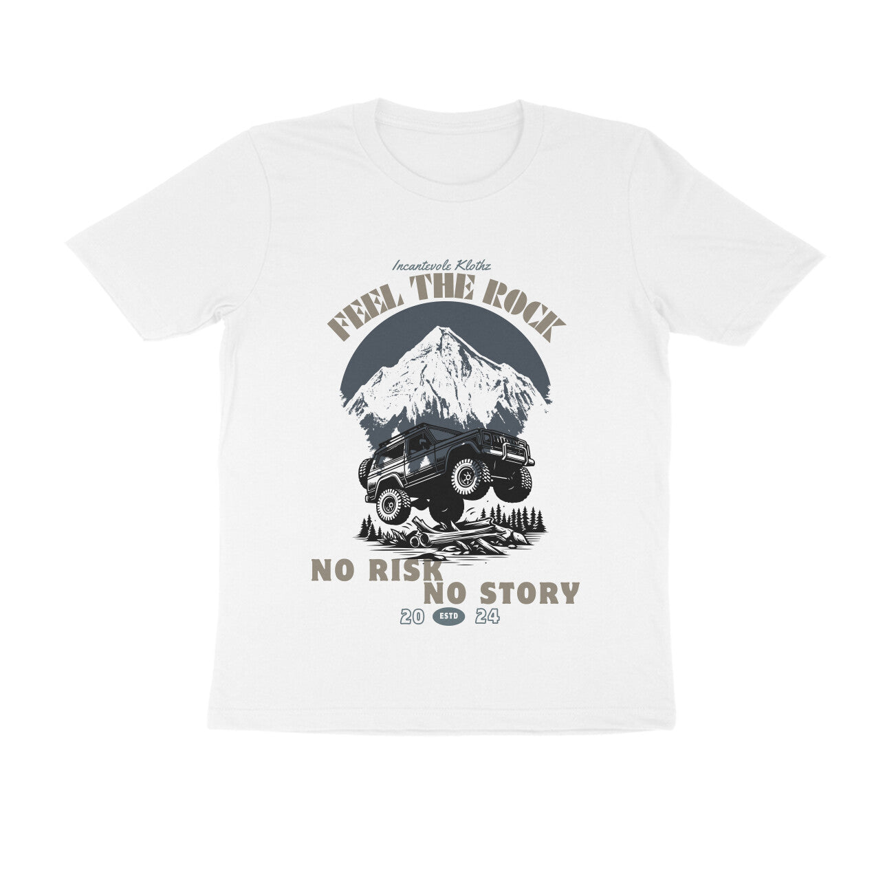 Male Round Neck Half Sleeves - No Risk No Story T-shirt