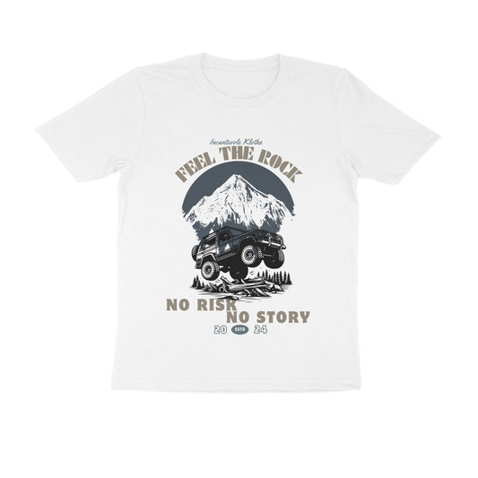 Male Round Neck Half Sleeves - No Risk No Story T-shirt
