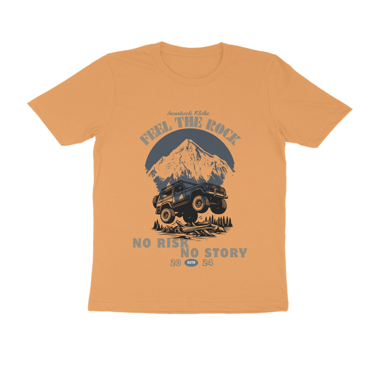 Male Round Neck Half Sleeves - No Risk No Story T-shirt