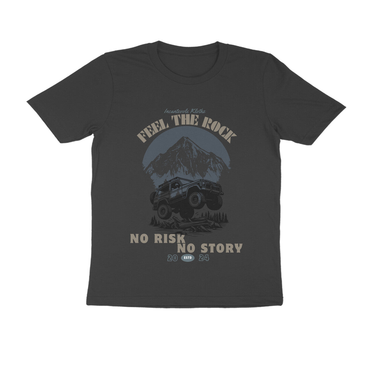 Male Round Neck Half Sleeves - No Risk No Story T-shirt