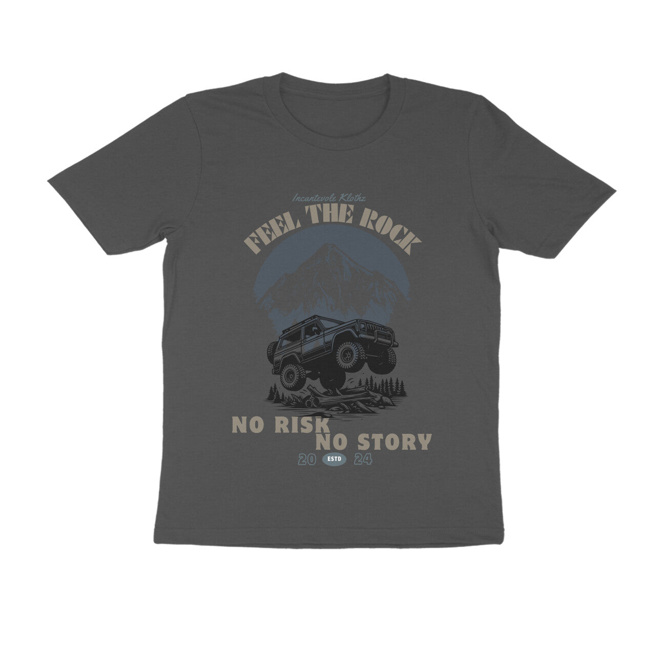 Male Round Neck Half Sleeves - No Risk No Story T-shirt