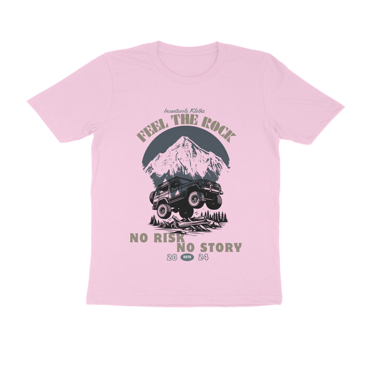 Male Round Neck Half Sleeves - No Risk No Story T-shirt