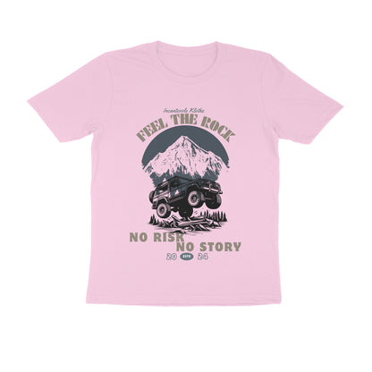 Male Round Neck Half Sleeves - No Risk No Story T-shirt