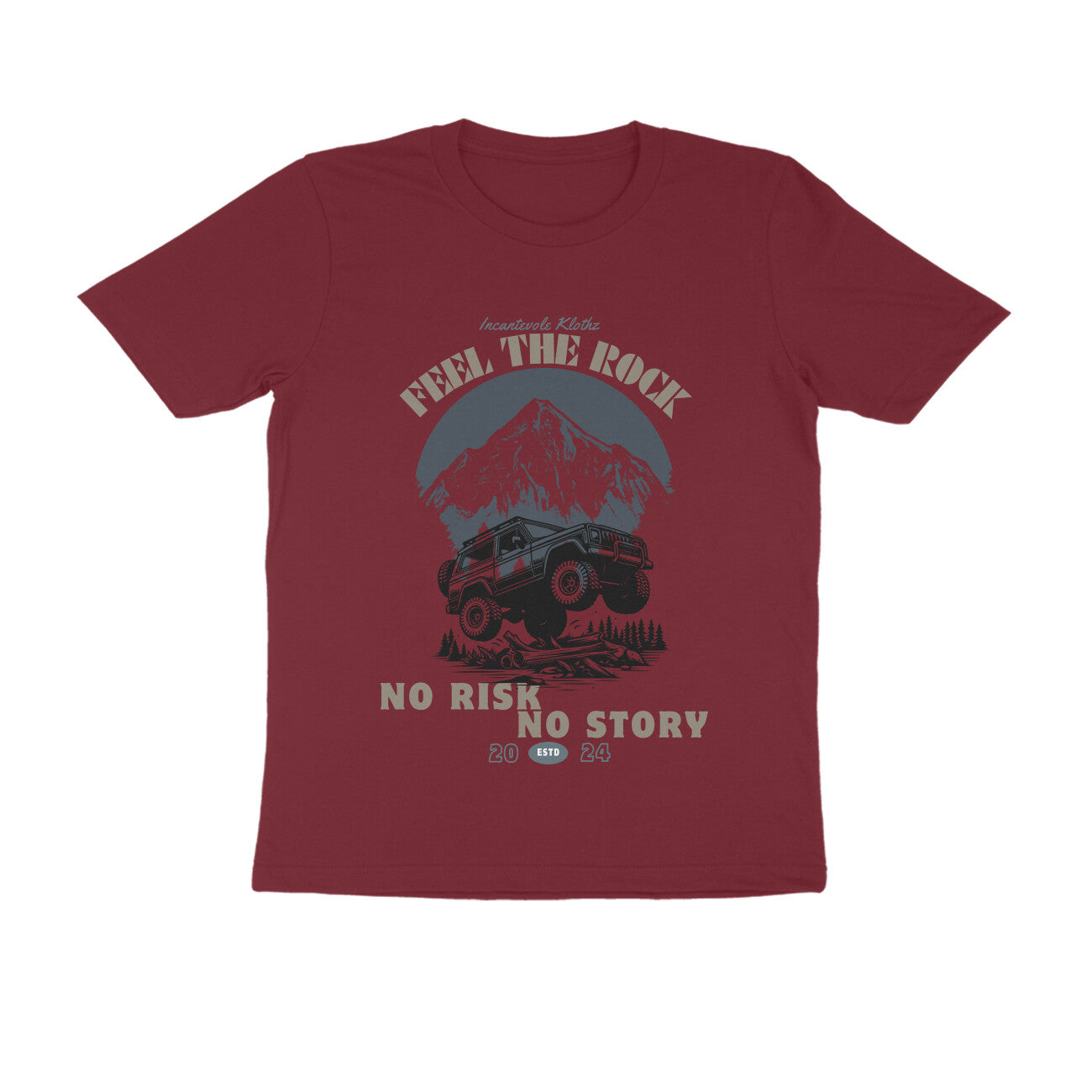 Male Round Neck Half Sleeves - No Risk No Story T-shirt