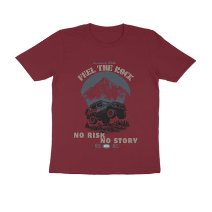 Male Round Neck Half Sleeves - No Risk No Story T-shirt