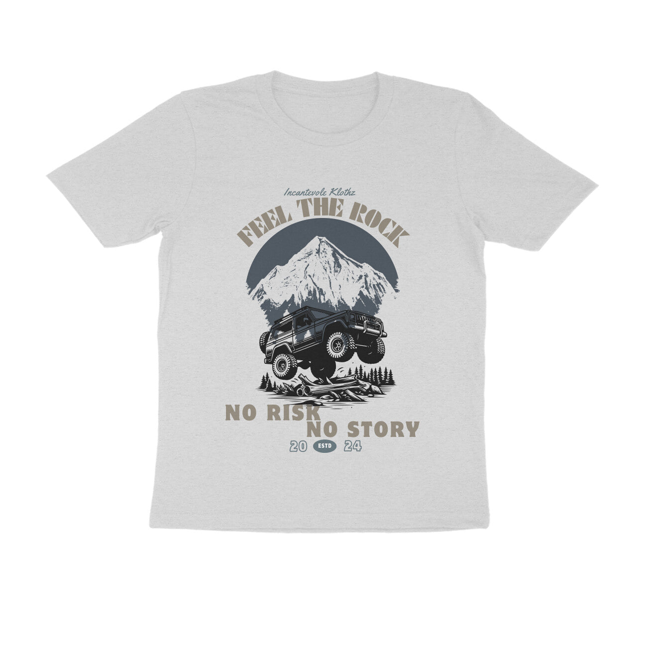 Male Round Neck Half Sleeves - No Risk No Story T-shirt