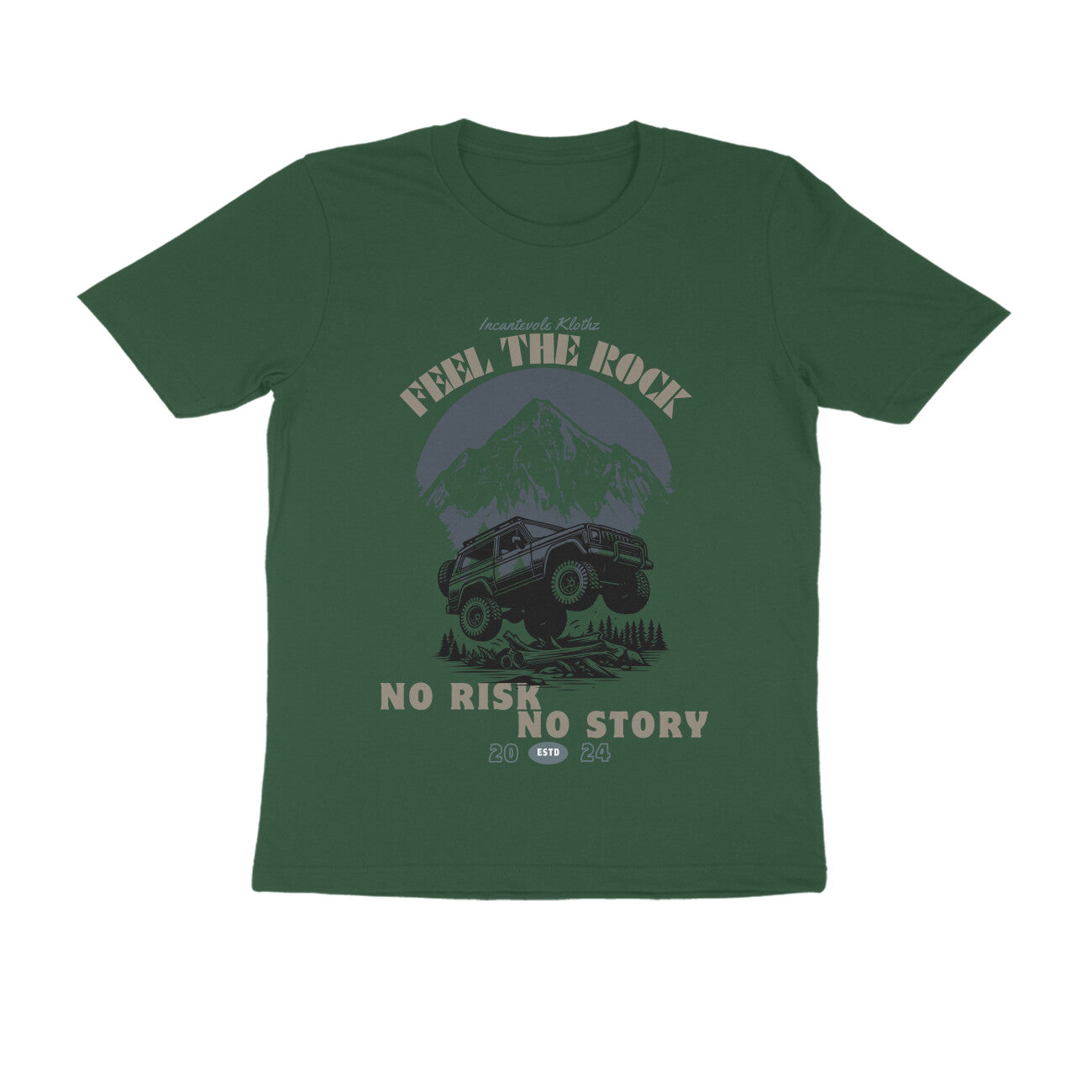 Male Round Neck Half Sleeves - No Risk No Story T-shirt