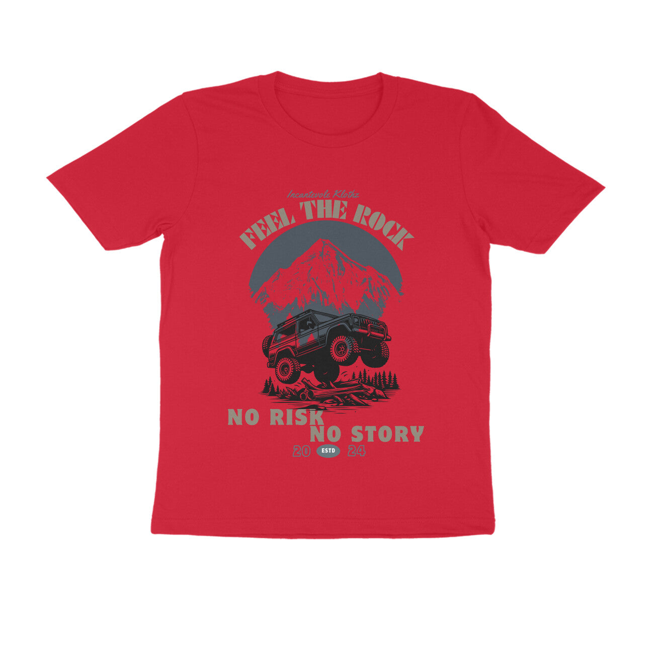 Male Round Neck Half Sleeves - No Risk No Story T-shirt