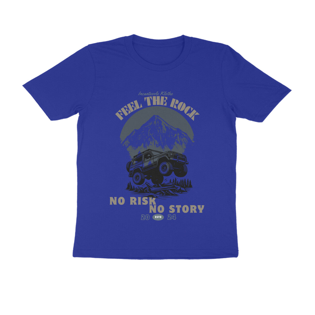 Male Round Neck Half Sleeves - No Risk No Story T-shirt
