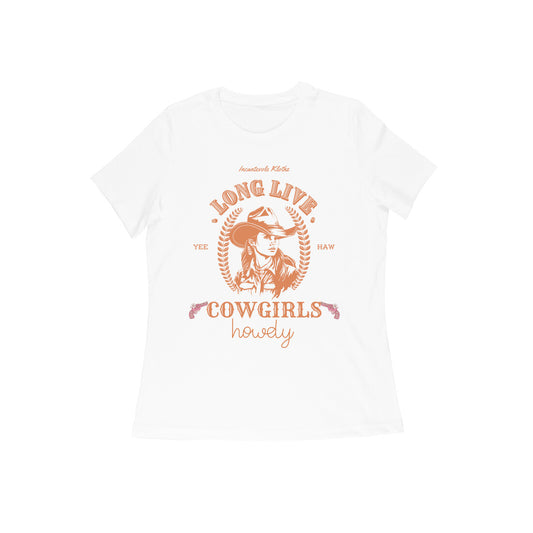 Female Round Neck Half Sleeves - Cowgirl T-shirt