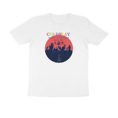 Unisex Round Neck Half Sleeves- Coldplay Concert Tshirt Music of the Spheres