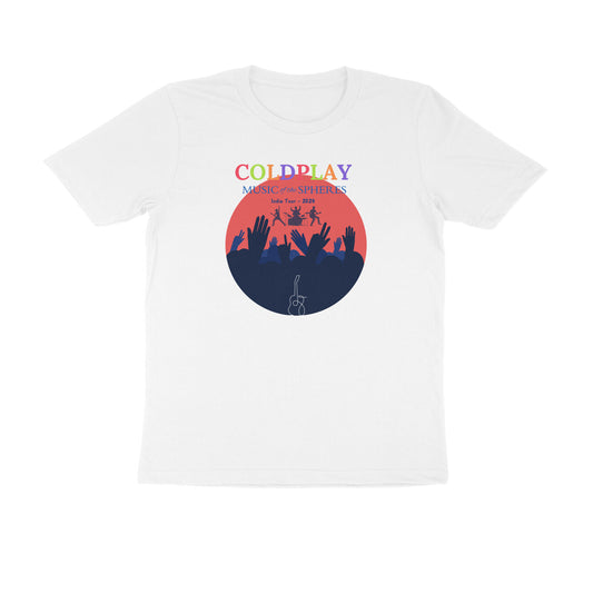 Unisex Round Neck Half Sleeves- Coldplay Concert Tshirt Music of the Spheres