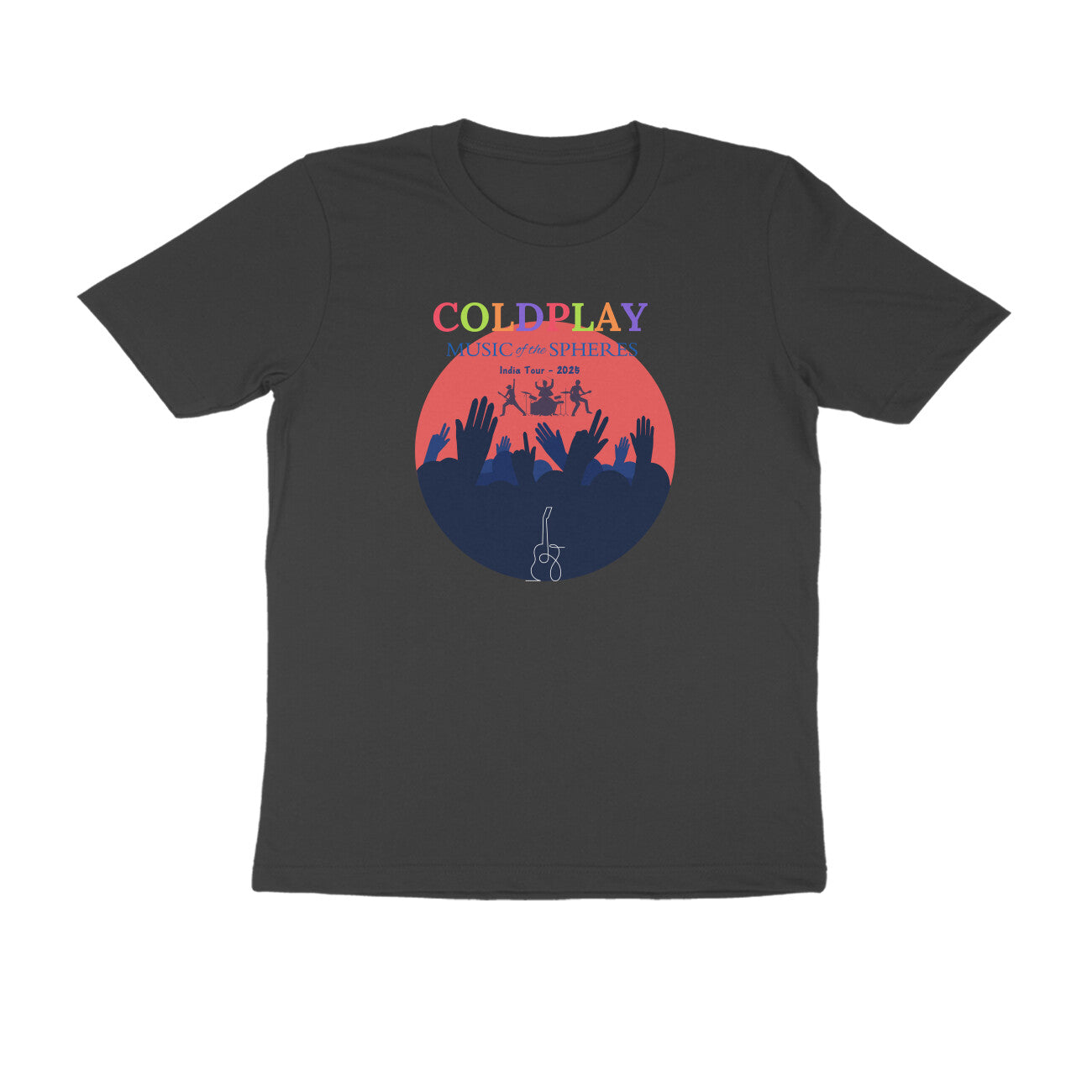 Unisex Round Neck Half Sleeves- Coldplay Concert Tshirt Music of the Spheres