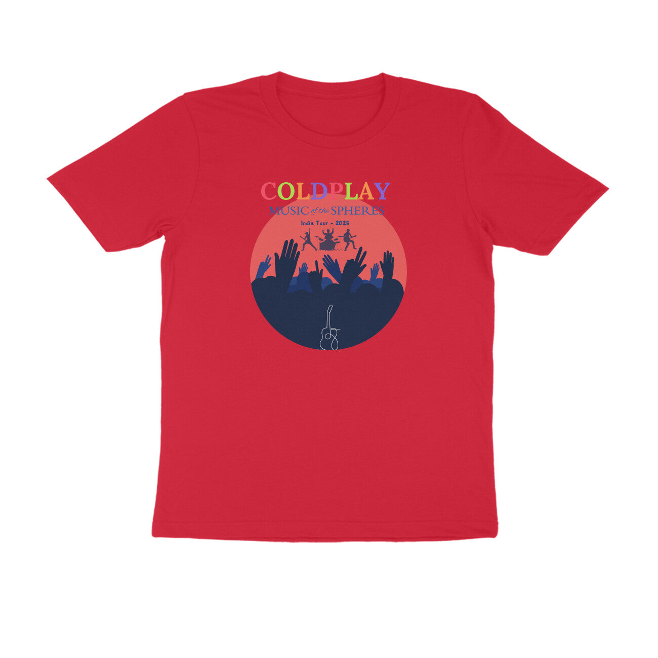 Unisex Round Neck Half Sleeves- Coldplay Concert Tshirt Music of the Spheres